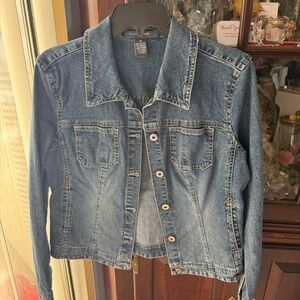 French Cuff Women's Medium Blue Denim Jacket